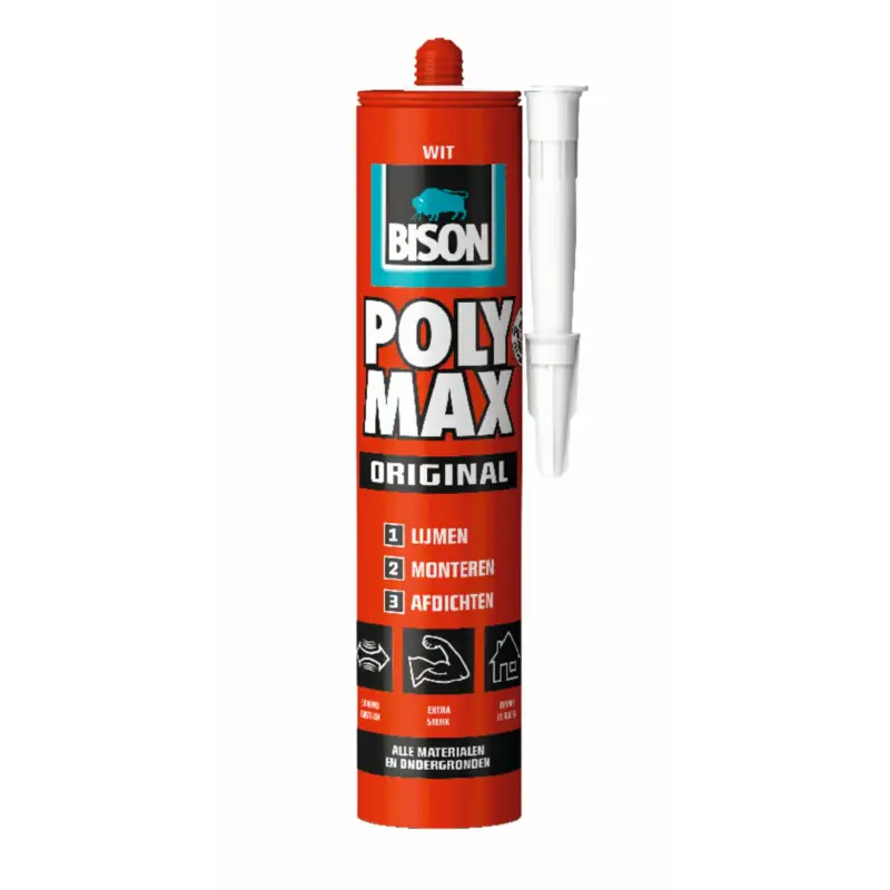Bison montagelijm Poly Max Original Wit 425g Origineel