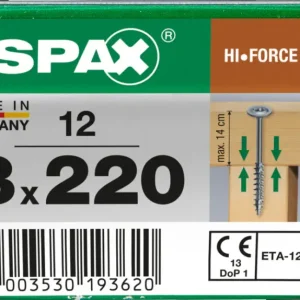 Spax schroef 'HI.Force' Wirox 8x220mm 12 stuks Betrouwbaar