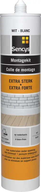Voordeelprijs Sencys universeel montagekit superwit 310ml