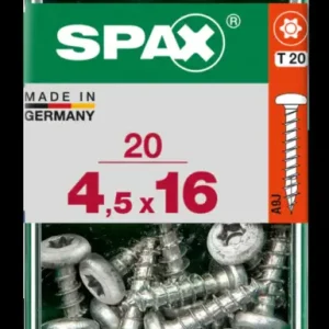 Koop Vandaag Spax universeel schroef plat liggende bolkop 'T-star' Wirox 4.5x16mm 20 stuks