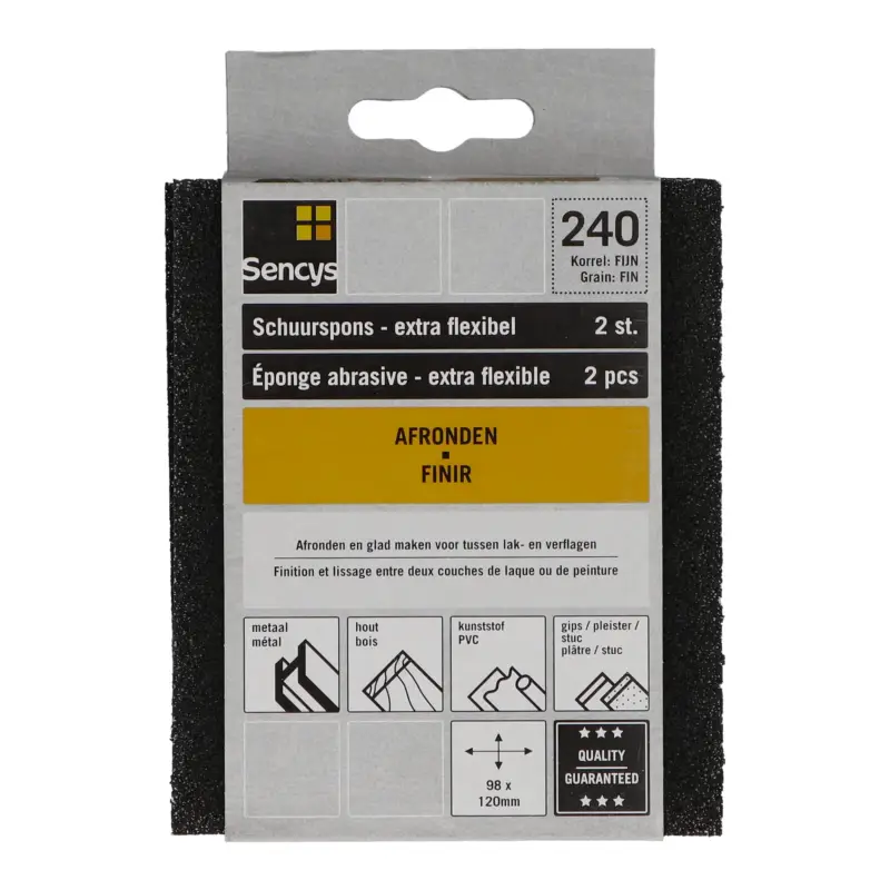 Gratis Verzending Sencys Schuurspons P240 120x98x13mm 2st